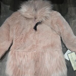 Chic Pink Faux Fur Kids Jacket